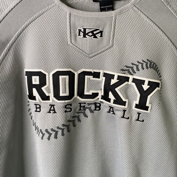 X-Grain Sportswear Rockies Baseball Jersey Pullover Crew Neck Long Sleeves Gray - Picture 2 of 12